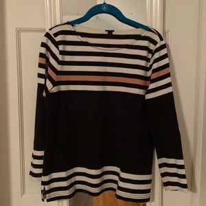 Jcrew Cotton Tee - black, creme, and white